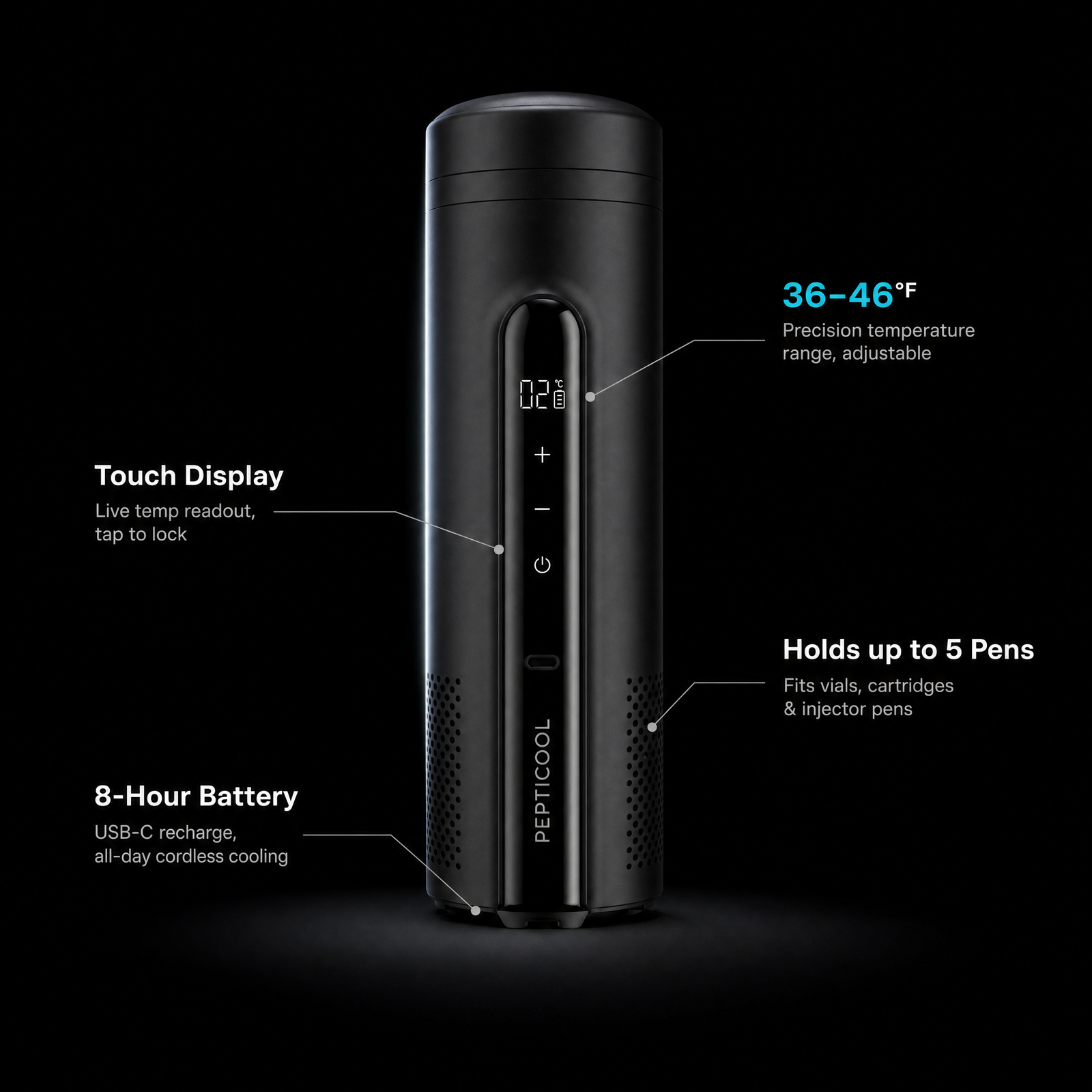 PeptiCool™ — GLP-1 & Vial Travel Cooler